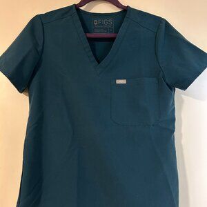 FIGS Caribbean Blue Catarina - One-Pocket Scrub Top Size S